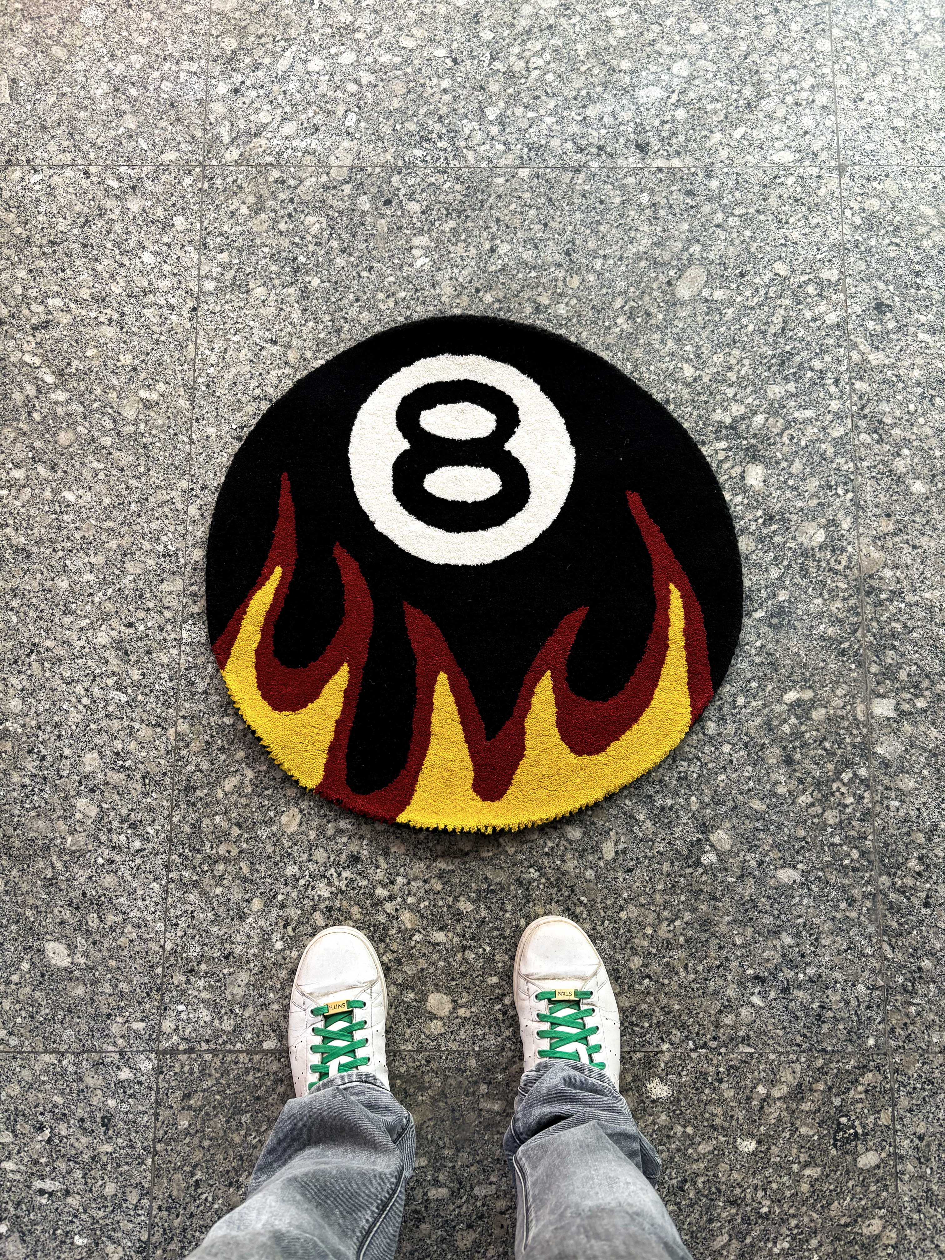 8 Ball Fire Tufted Custom Rug - Image 2