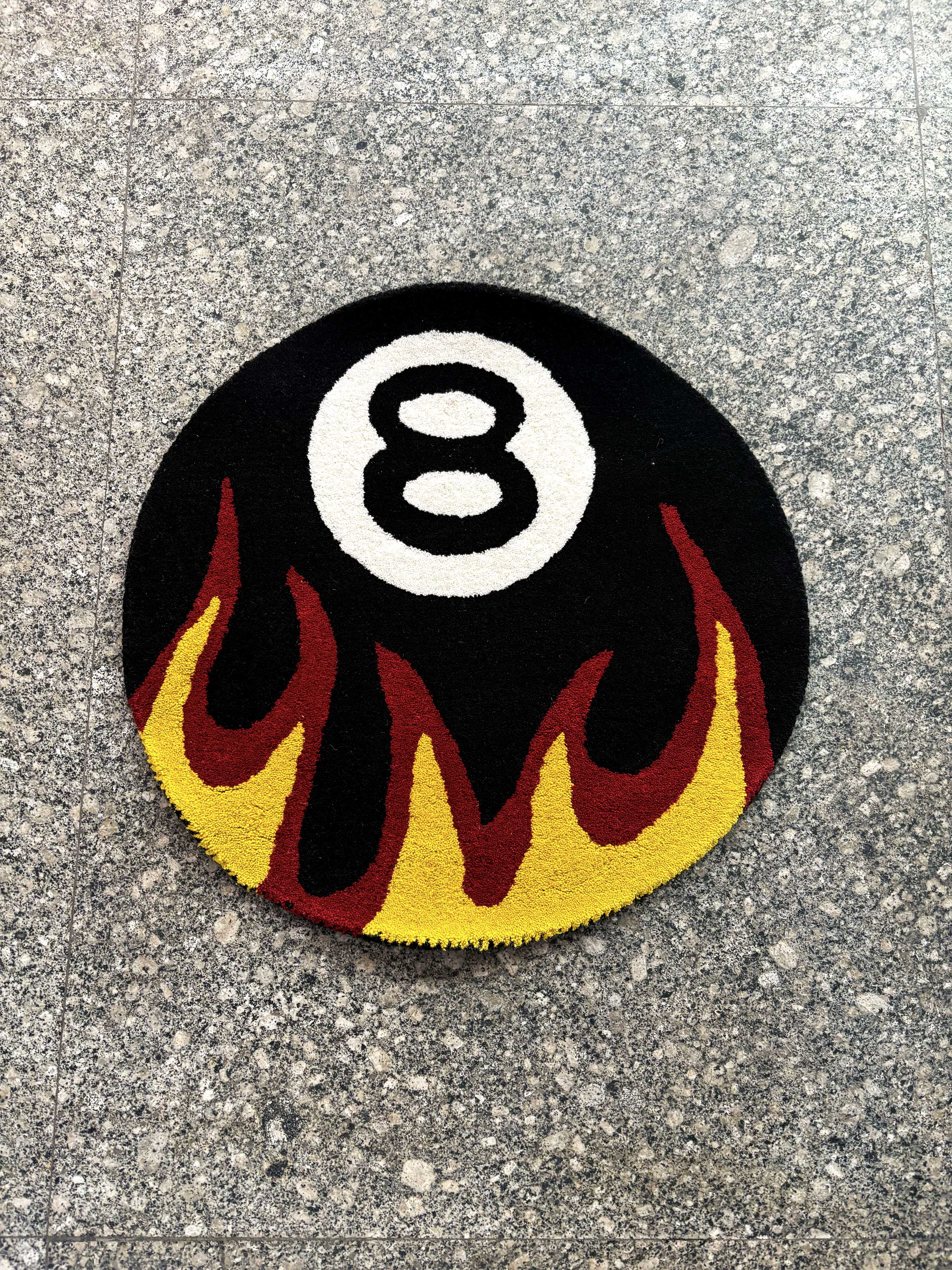 8 Ball Fire Tufted Custom Rug - Image 4