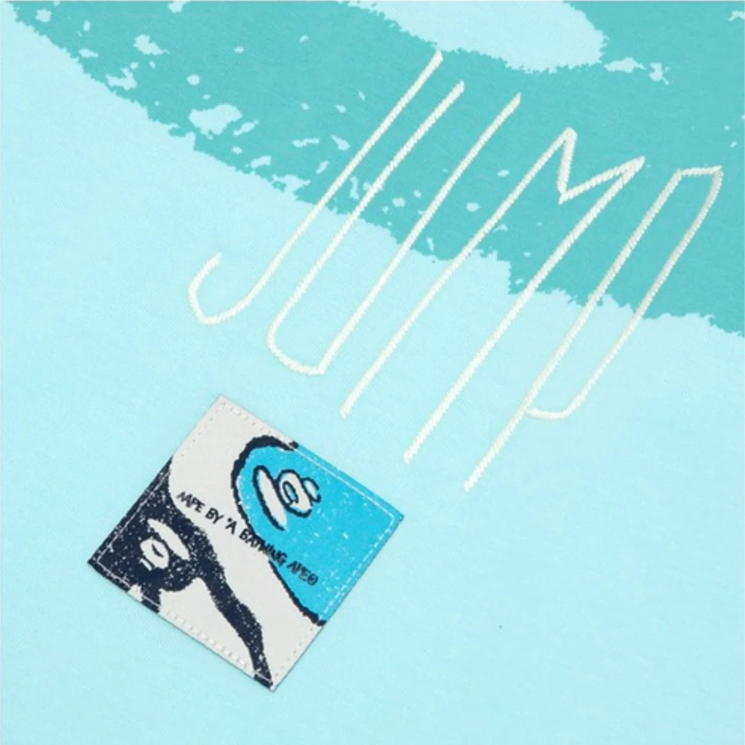 AAPE T-SHIRT WITH SLOGAN LOGO EMBROIDERY BLUE - Image 3