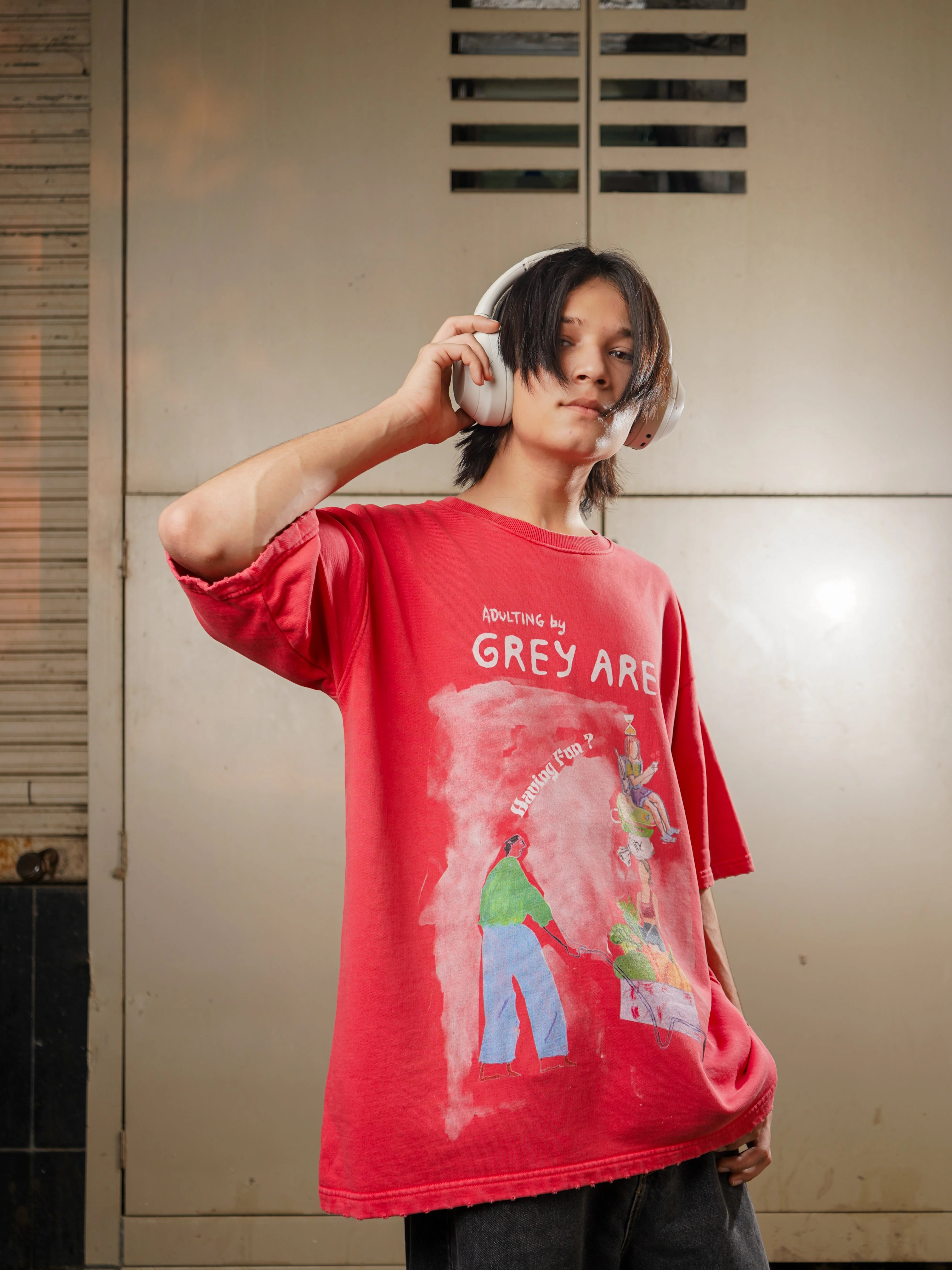 ADULTING T-SHIRT (SCARLET) - Image 7