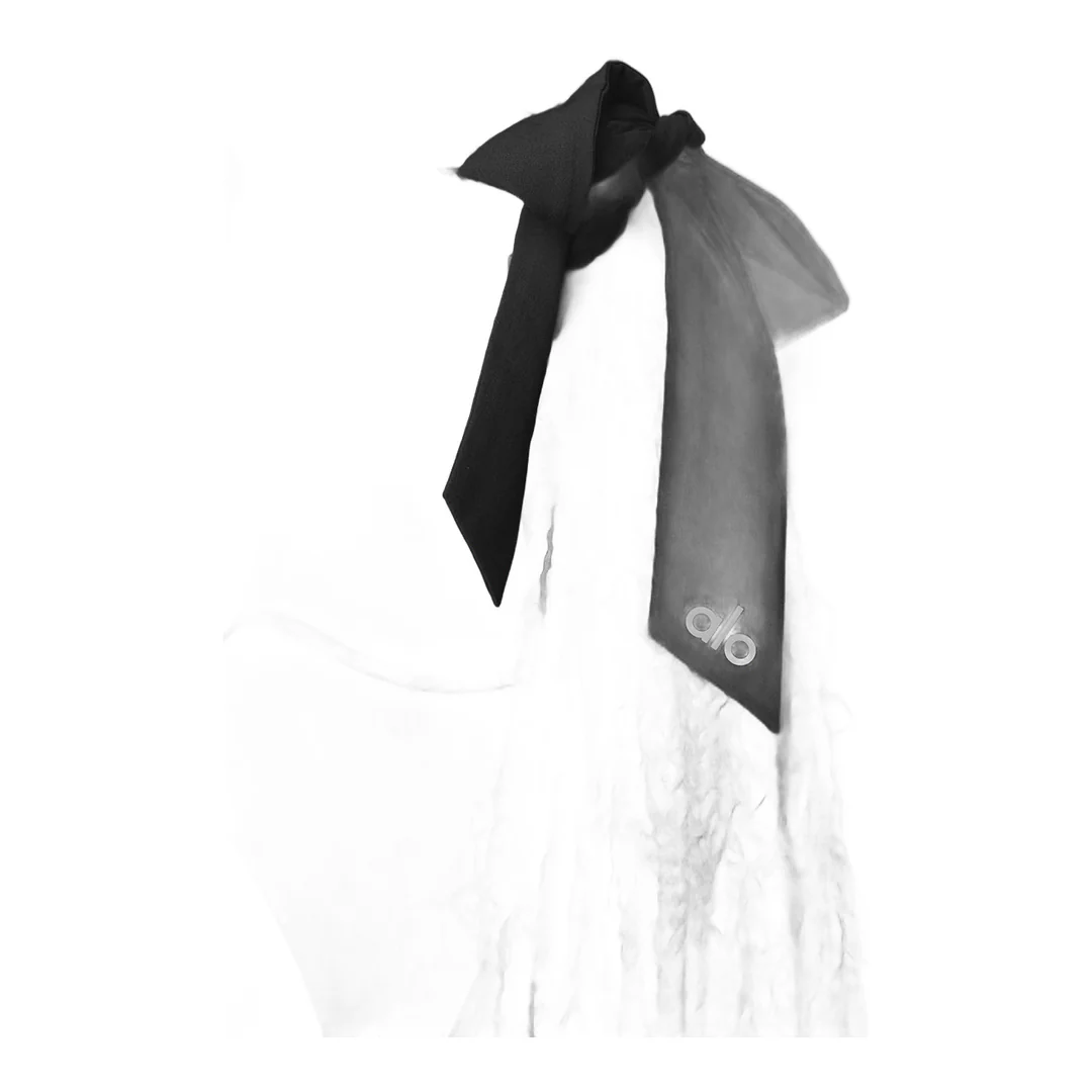 alo Love Knots Tie Scrunchie - Black - Image 2