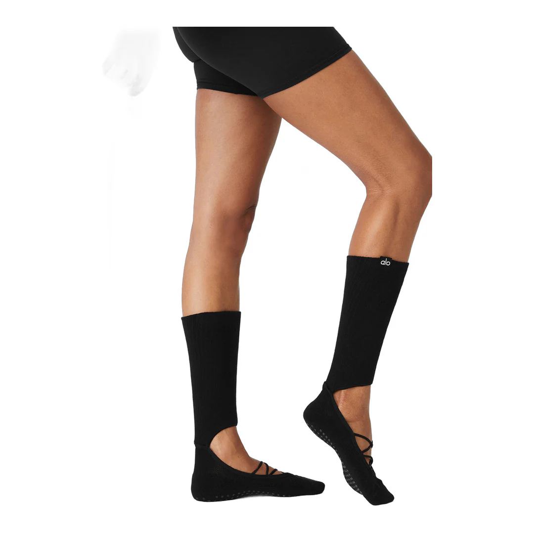 alo Women's Strappy Siren Grip Sock - Black - Image 2