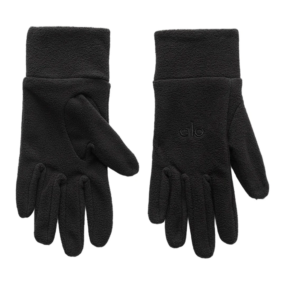 alo Performance Fleece Gloves - Black/Black