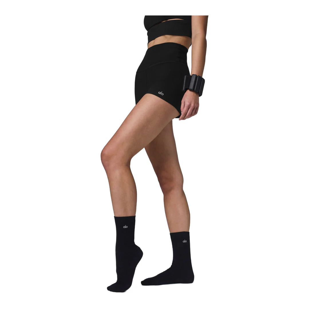 alo Unisex Half-Crew Understated Sock - Black - Image 2