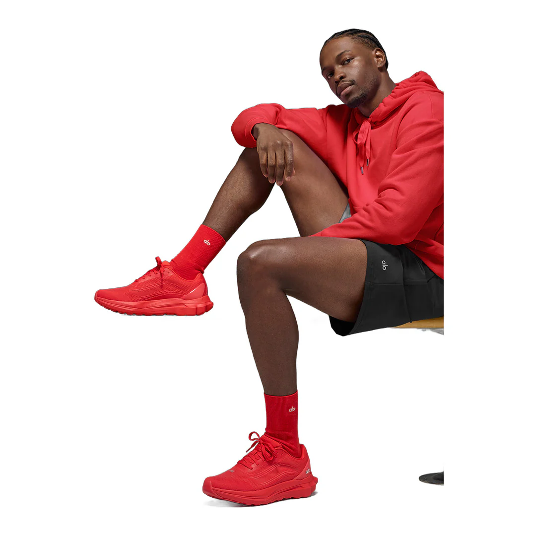alo Unisex Half-Crew Understated Sock - Bright Red - Image 2