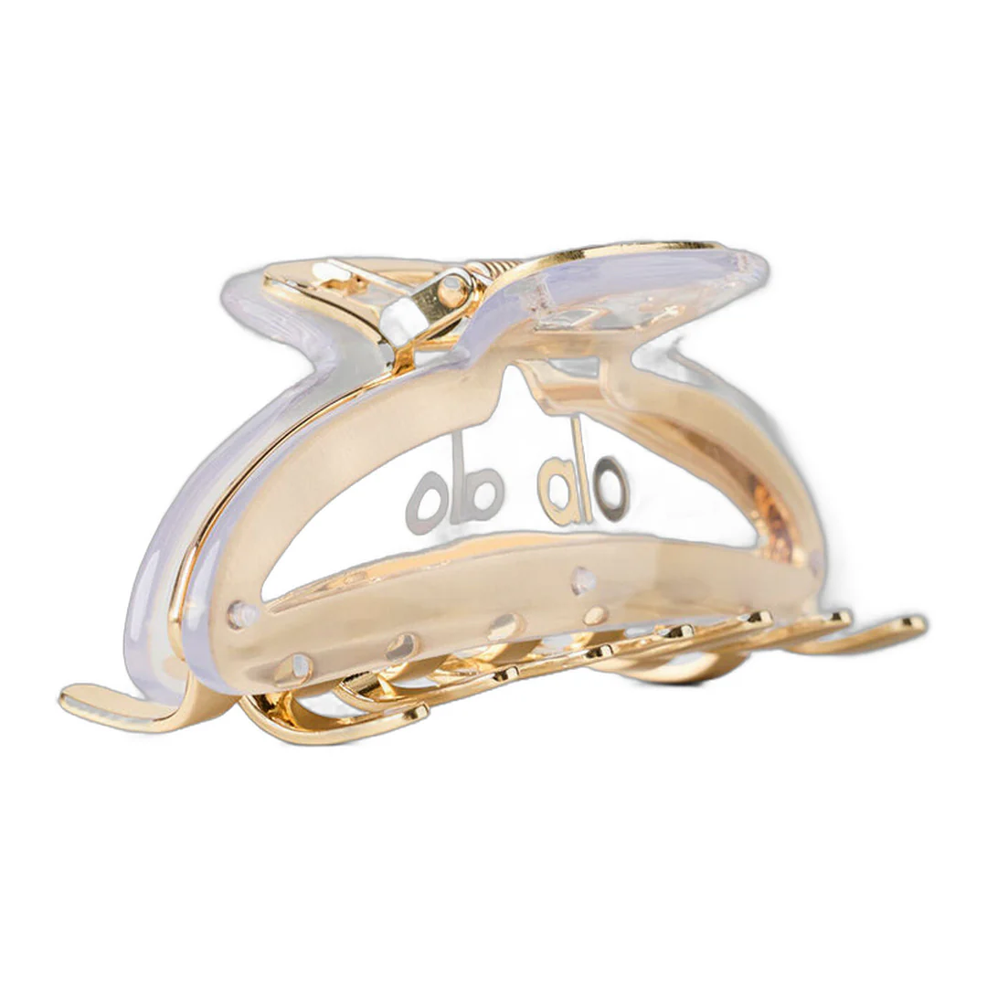 alo Acrylic Illusion Claw Clip - Clear/Brushed Gold - Image 2