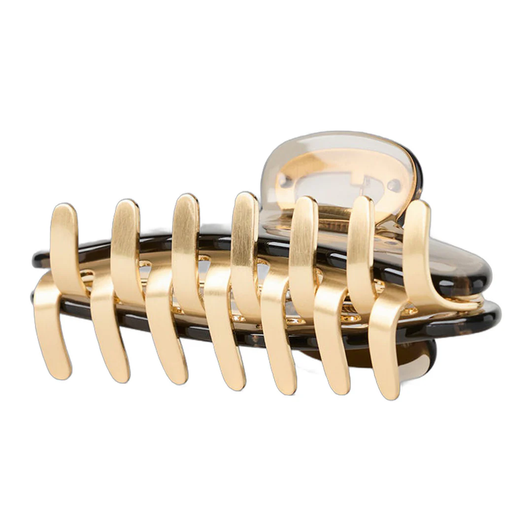alo Acrylic Illusion Claw Clip - Gravel/Brushed Gold - Image 4