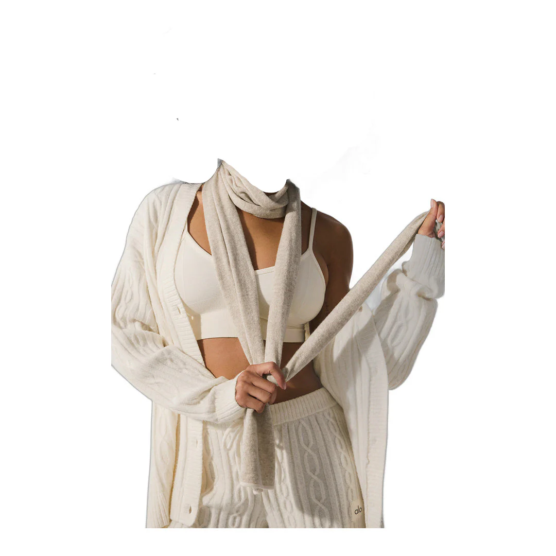 alo Cashmere Light Frosted Scarf - Winter Latte/Ivory