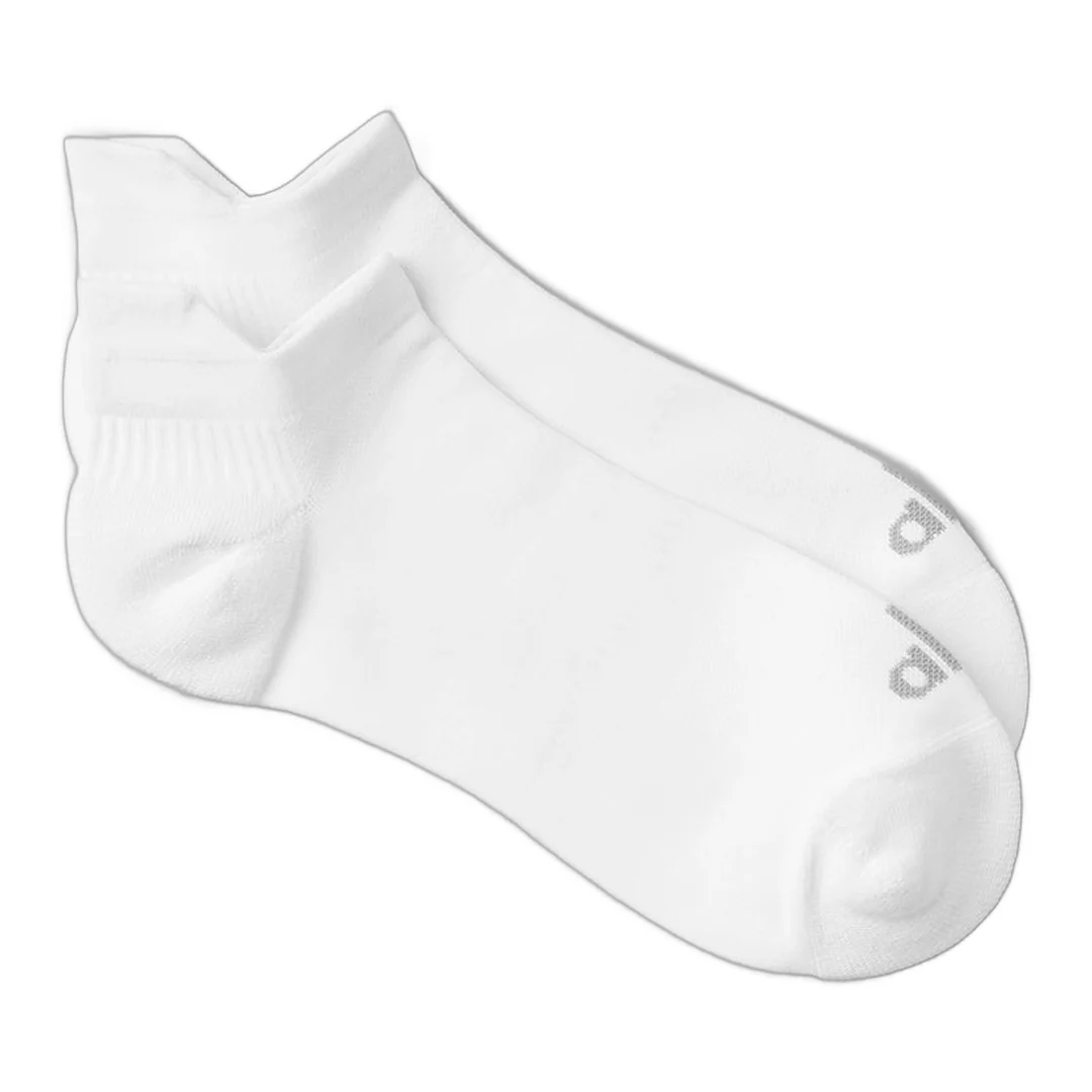 alo Unisex Performance Tab Sock - White/Titanium