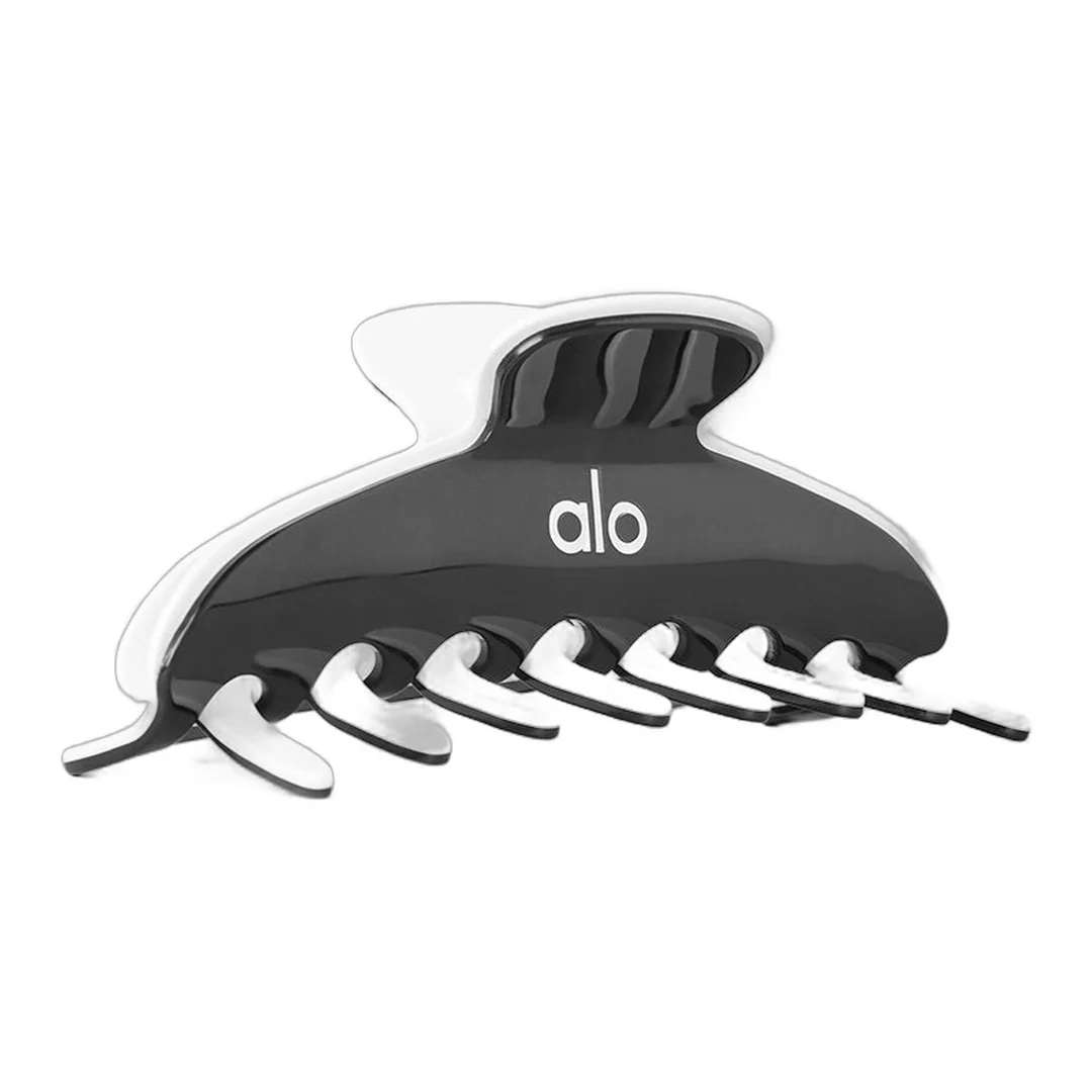 alo Outline Claw Clip - Black/White - Image 2