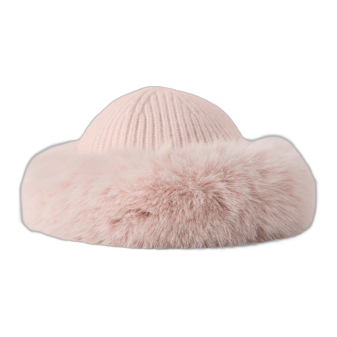 alo Courchevel Cashmere Faux Fur Beanie - Frosted Pink - Image 2