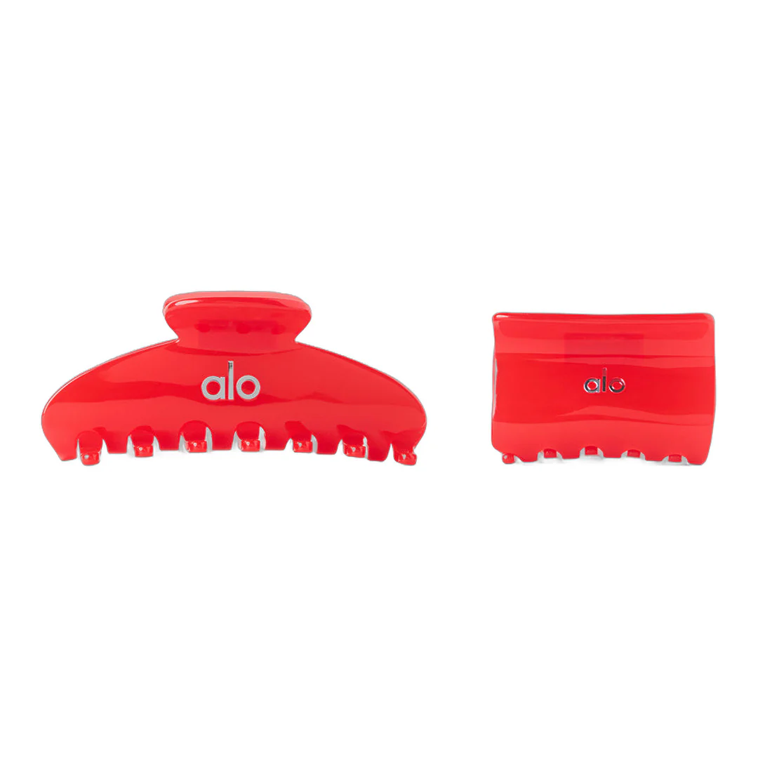 alo Effortless Claw Clip (2-Pack) - Bright Red