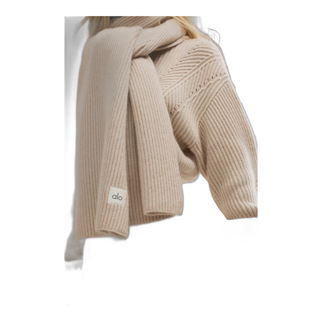 alo Courchevel Cashmere Scarf - Birch Heather - Image 2