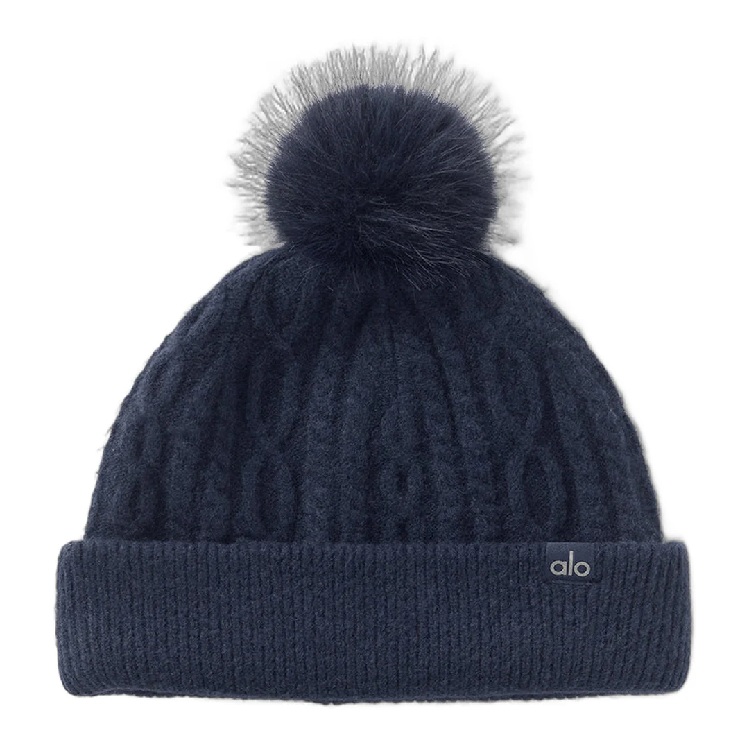 alo Cable Knit Winter Bliss Beanie - Navy - Image 2