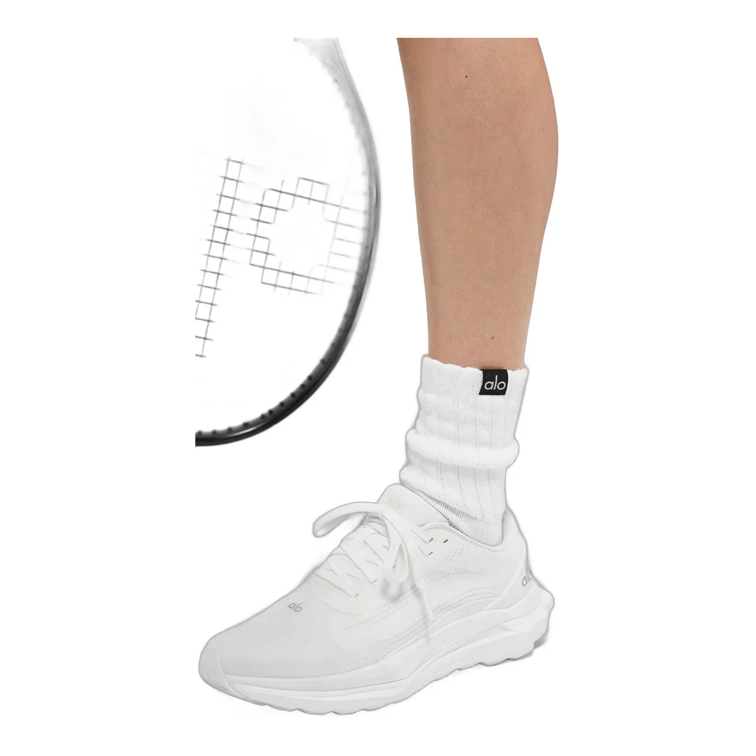 alo Unisex Half-Crew Scrunch Sock - White - Image 2