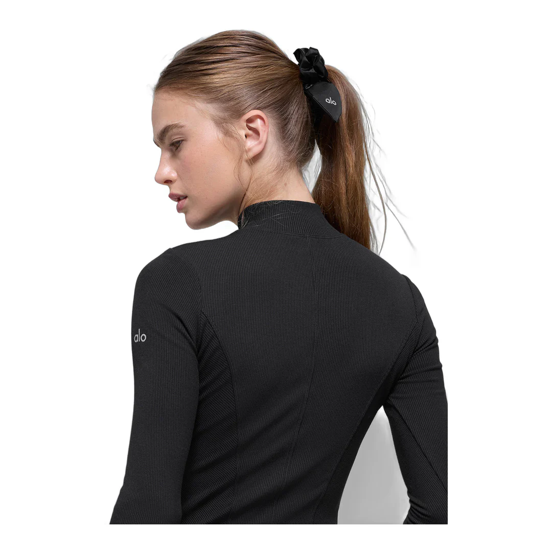 alo Airlift Rhythm Scrunchie - Black - Image 2