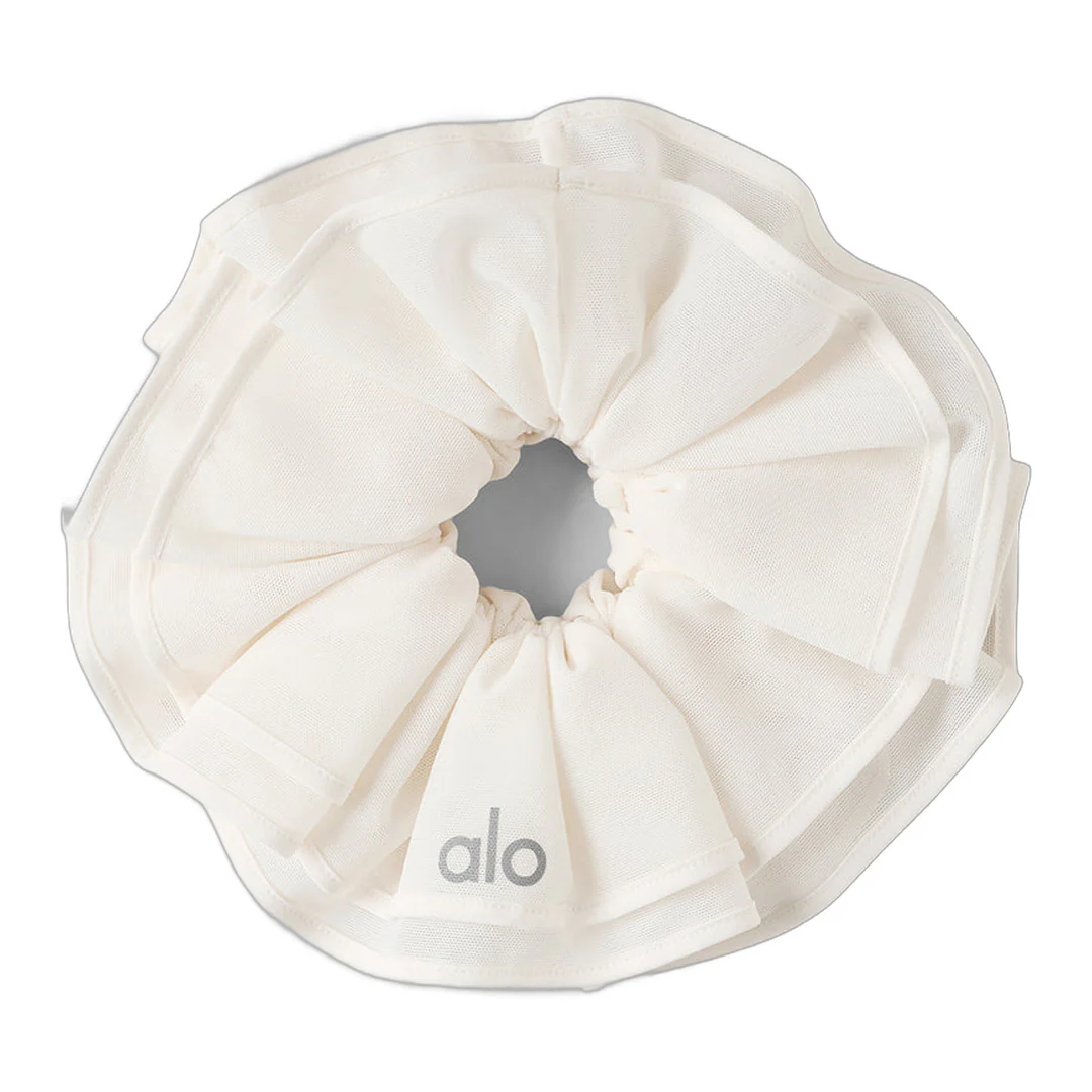 alo Mesh Sweet Nothing Oversize Scrunchie - Ivory - Image 2
