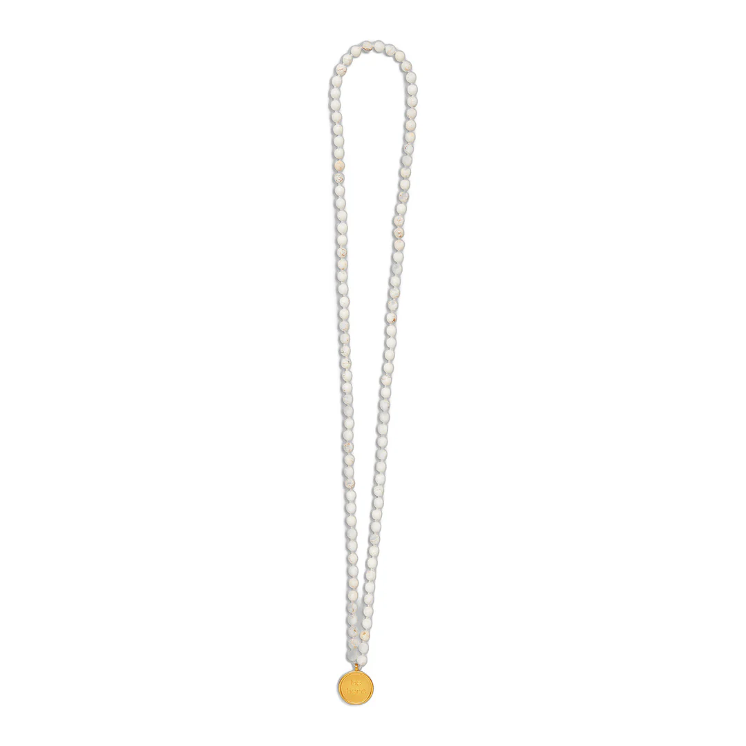 alo White Turquoise Mala Necklace - Image 2