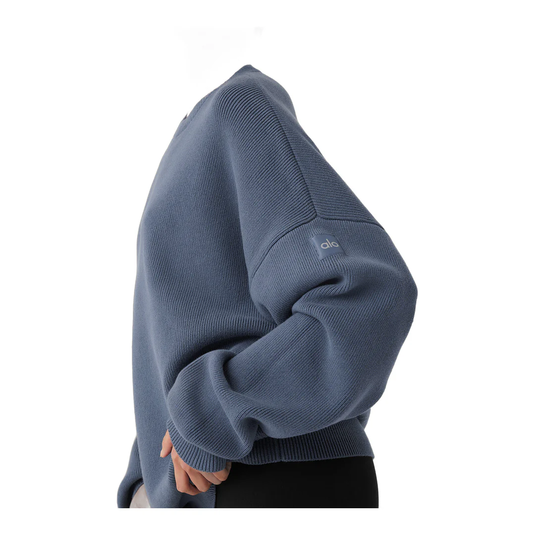 alo Scholar Crew Neck Sweater - Bluestone - Image 4