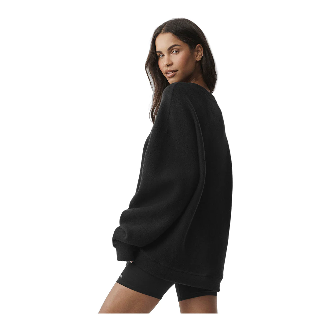 alo Triumph Restore Crew Neck Sweatshirt - Black - Image 2