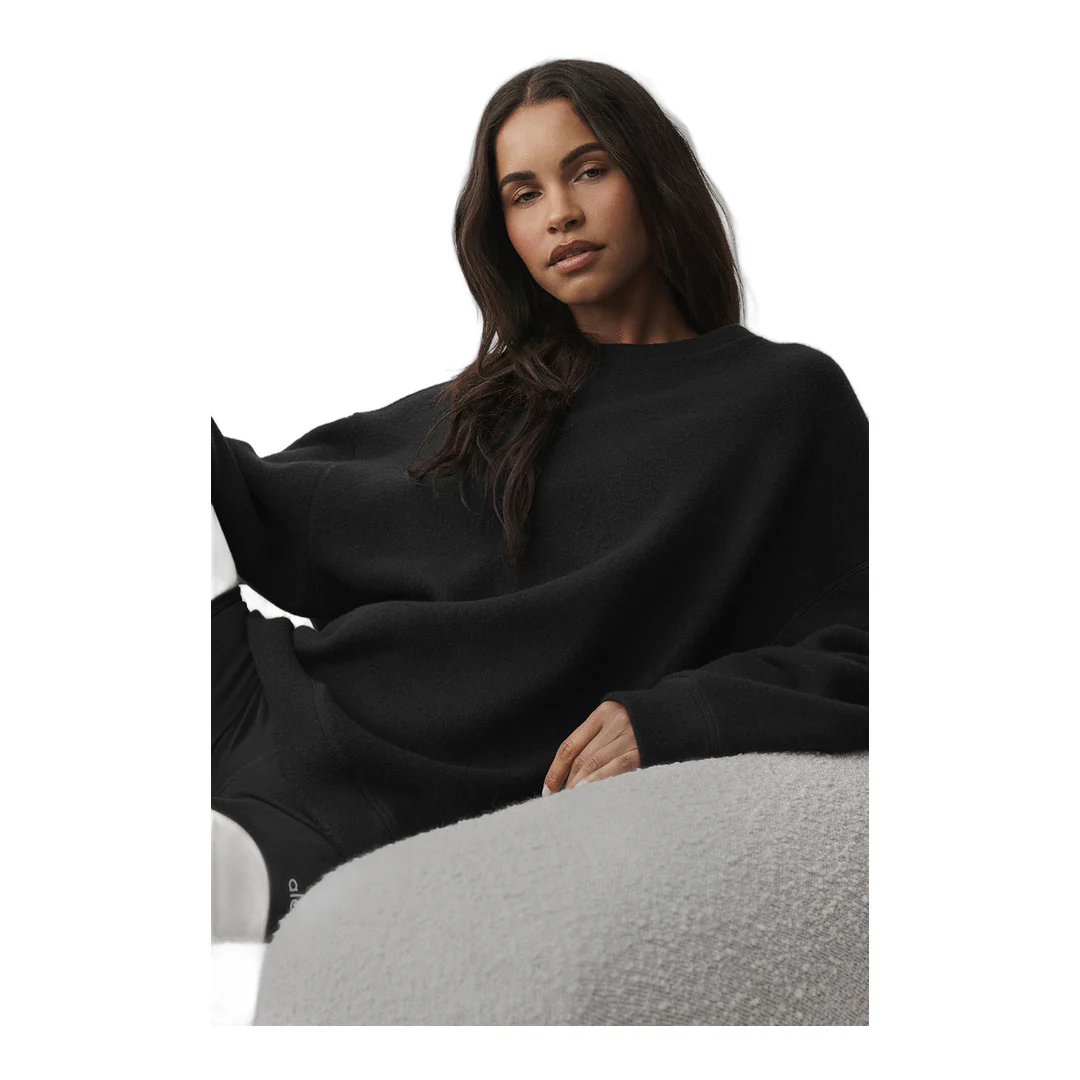 alo Triumph Restore Crew Neck Sweatshirt - Black - Image 3
