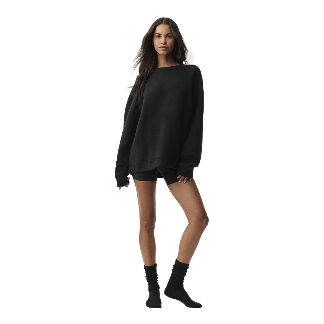 alo Triumph Restore Crew Neck Sweatshirt - Black - Image 4