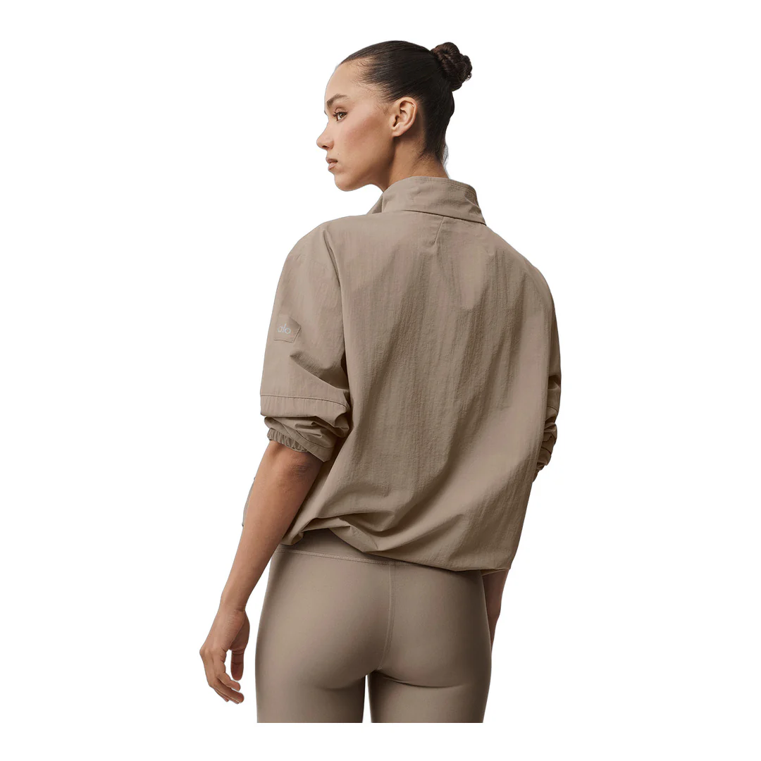 alo Light Weight Takeaway Track Pullover - Gravel - Image 3