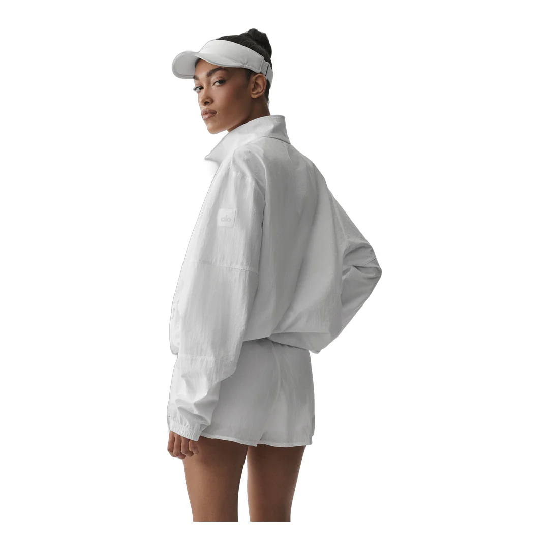alo Light Weight Takeaway Track Pullover - White - Image 3