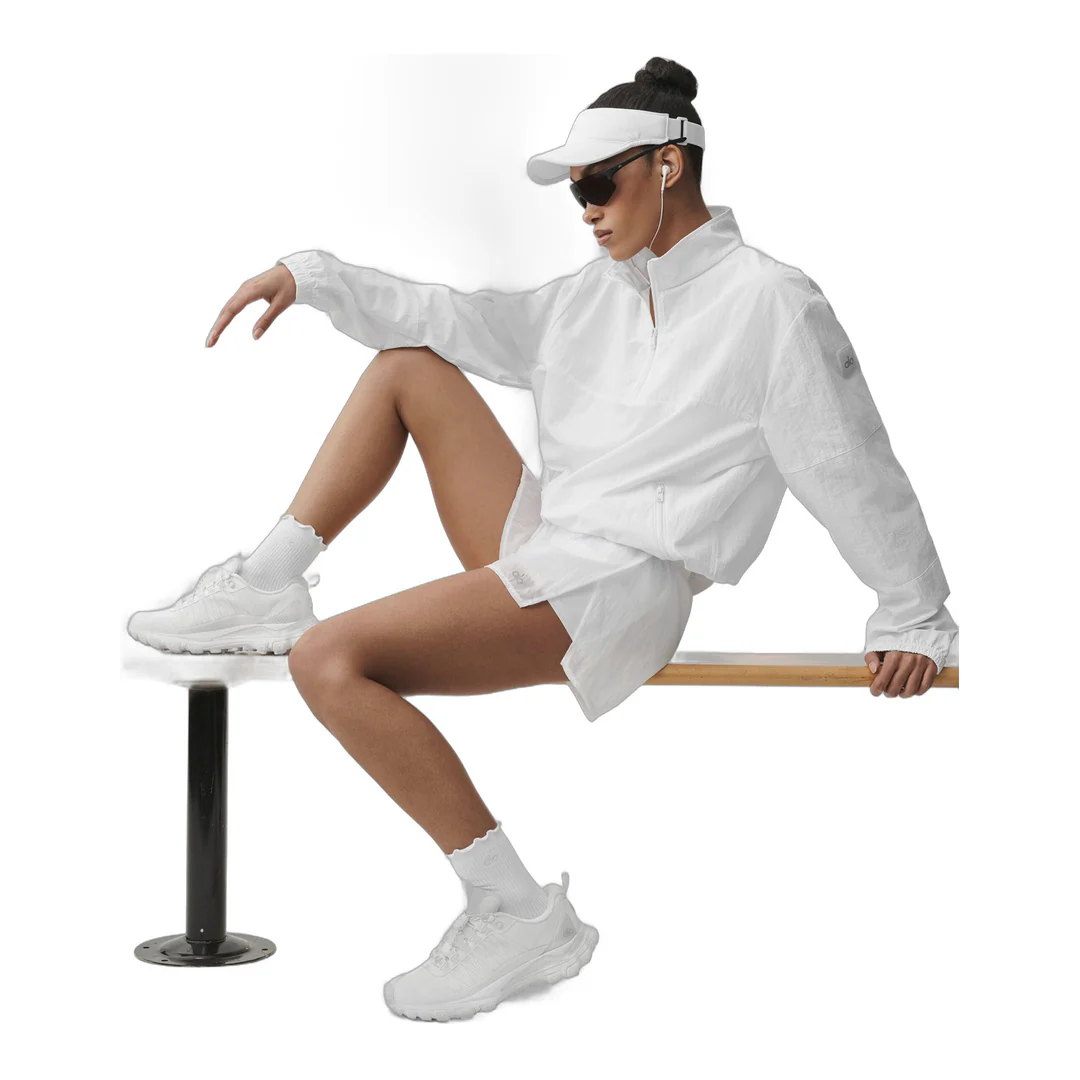 alo Light Weight Takeaway Track Pullover - White - Image 4