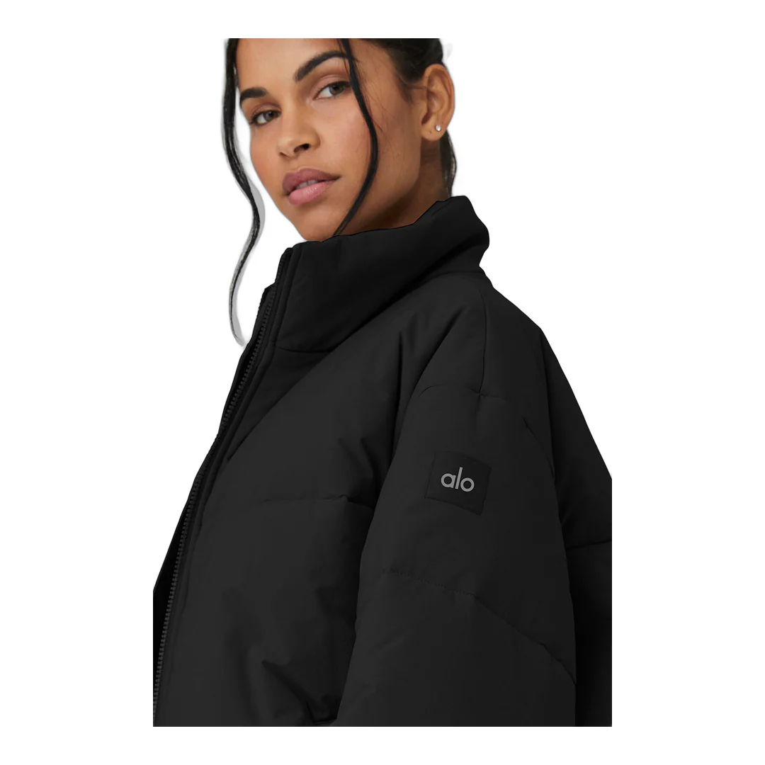 alo Stretch Woven Street Puffer - Black - Image 4