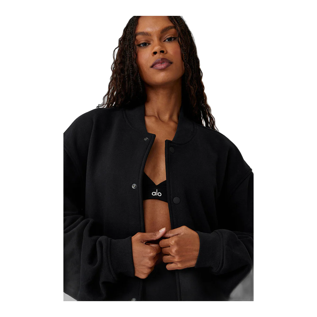 alo Renown Varsity Jacket - Black - Image 4