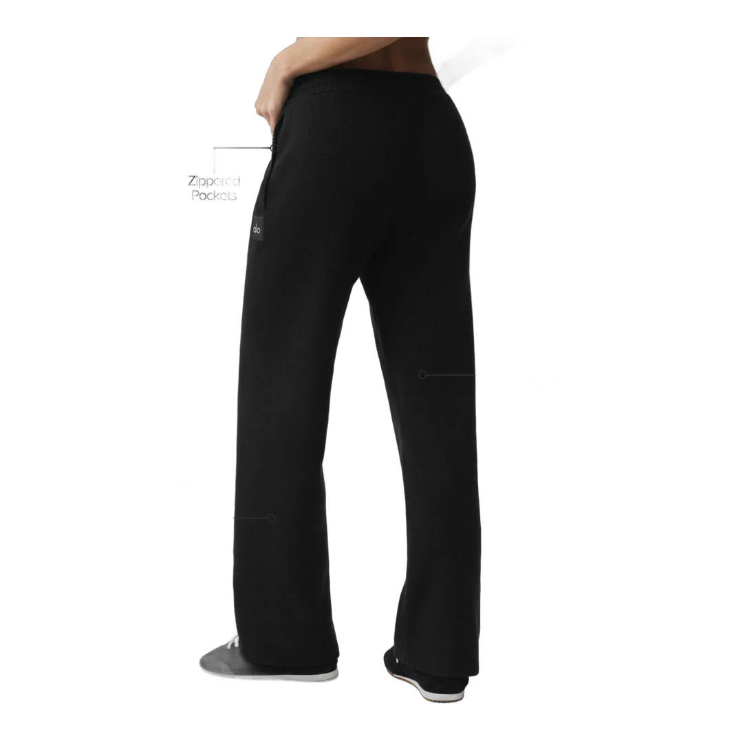 alo Scholar Straight Leg Sweatpant - Black - Image 2