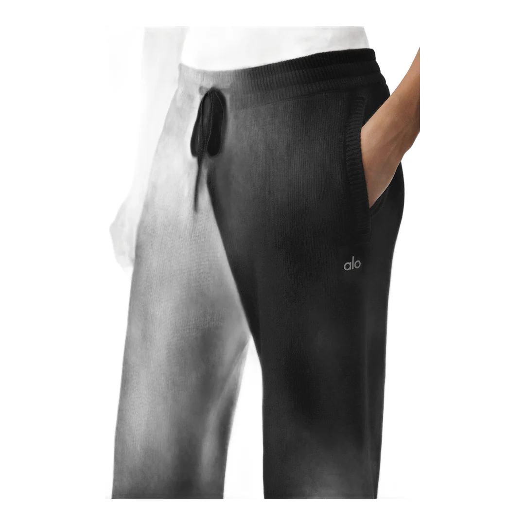 alo Scholar Straight Leg Sweatpant - Black - Image 3