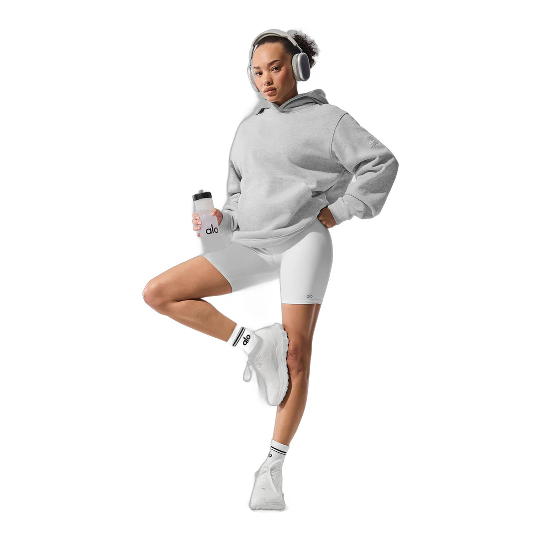 alo Renown Heavy Weight Hoodie - Athletic Heather Grey - Image 4