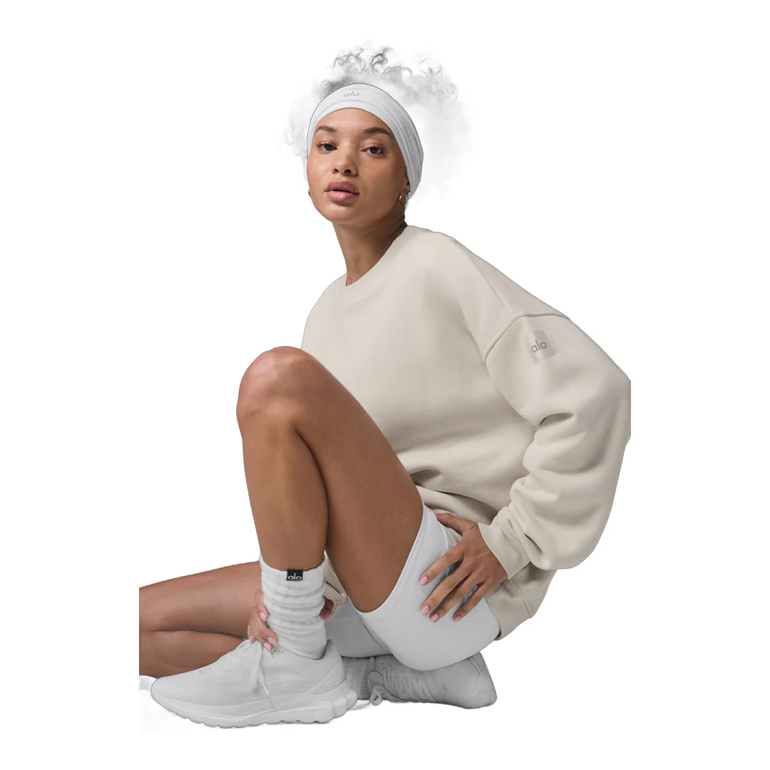 alo Renown Heavy Weight Crew Neck Pullover - Bone - Image 4