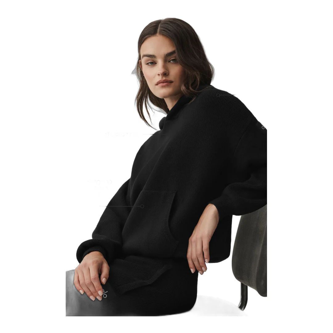 alo Scholar Hooded Sweater - Black - Image 2