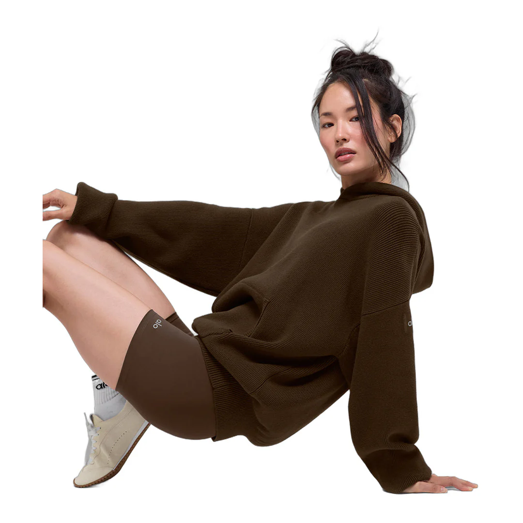 alo Scholar Hooded Sweater - Espresso - Image 4