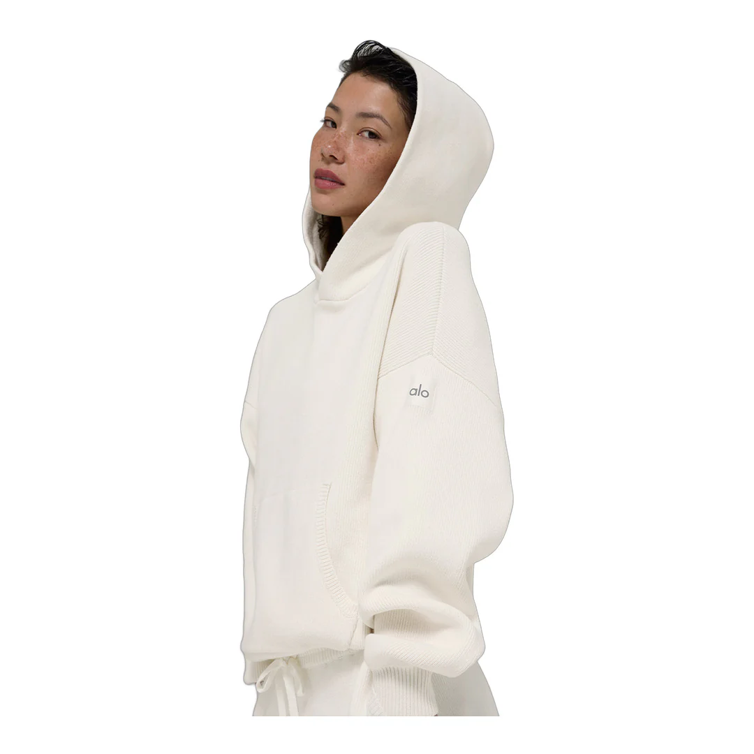 alo Scholar Hooded Sweater - Ivory - Image 3