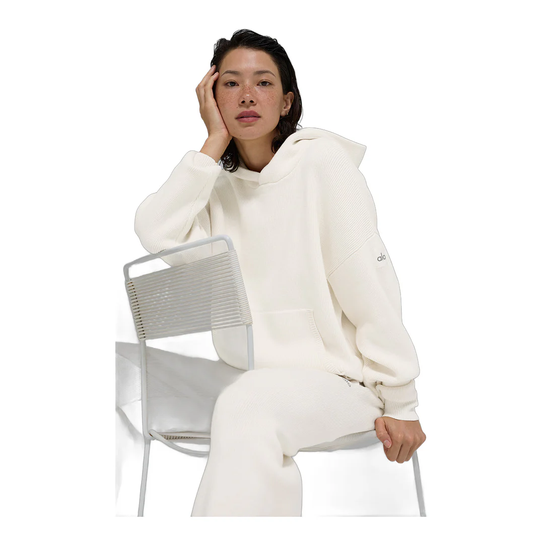 alo Scholar Hooded Sweater - Ivory - Image 4