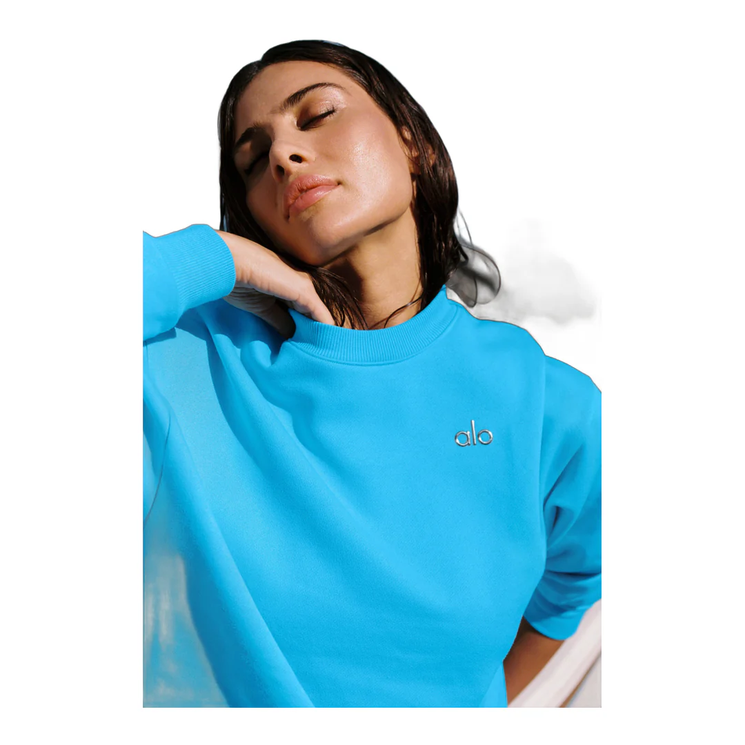 alo Accolade Crew Neck Pullover - Azure Blue