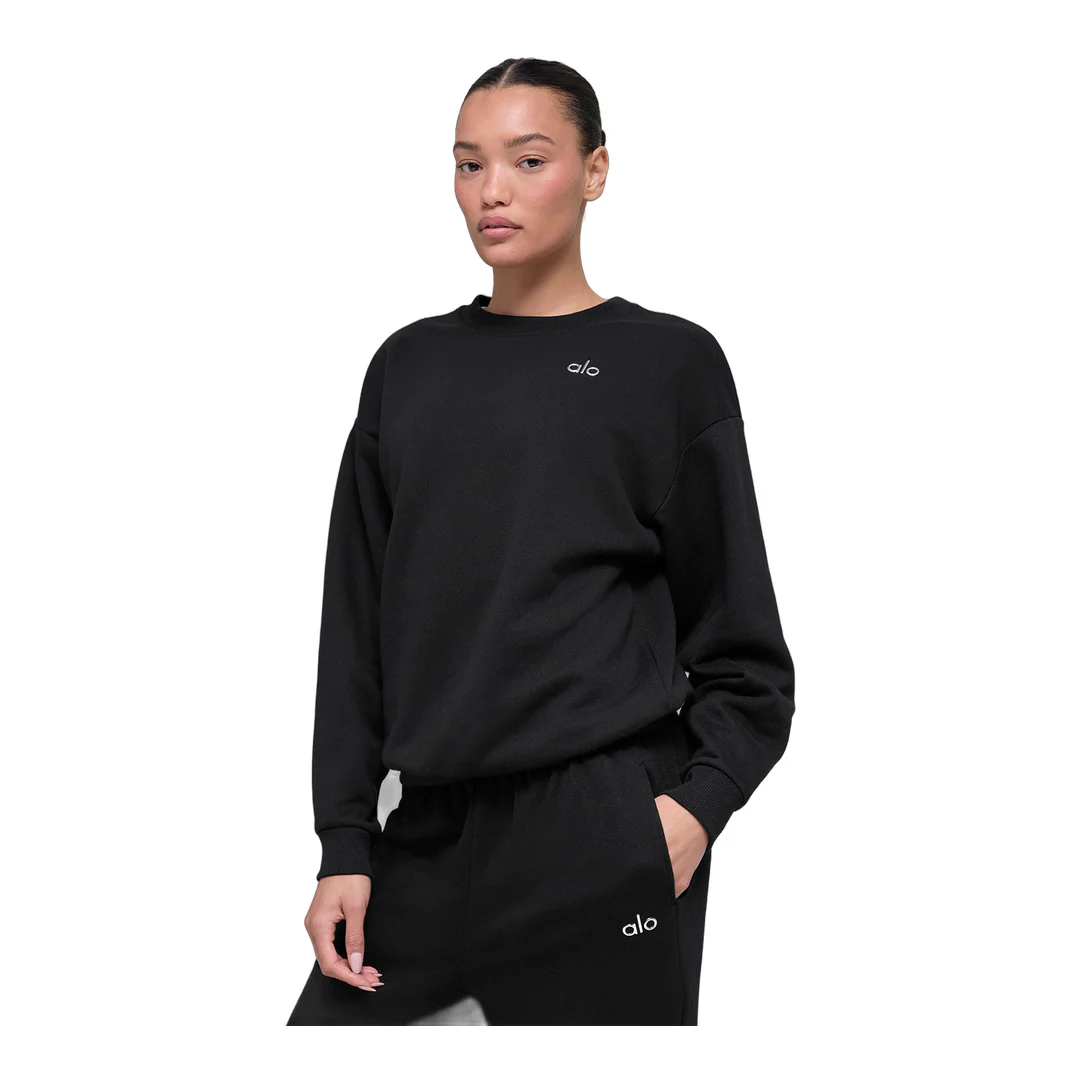 alo Accolade Crew Neck Pullover - Black - Image 4