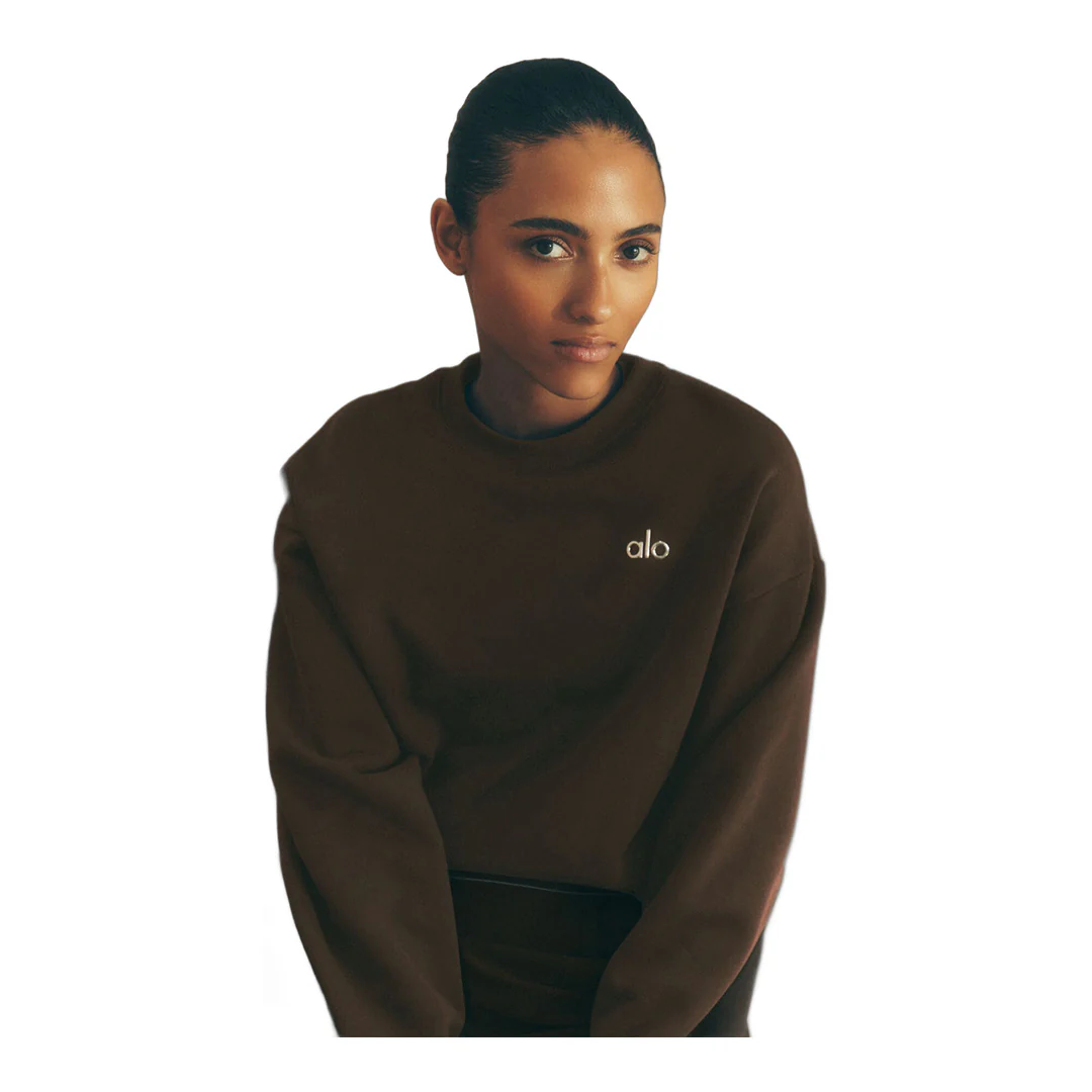 alo Accolade Crew Neck Pullover - Espresso