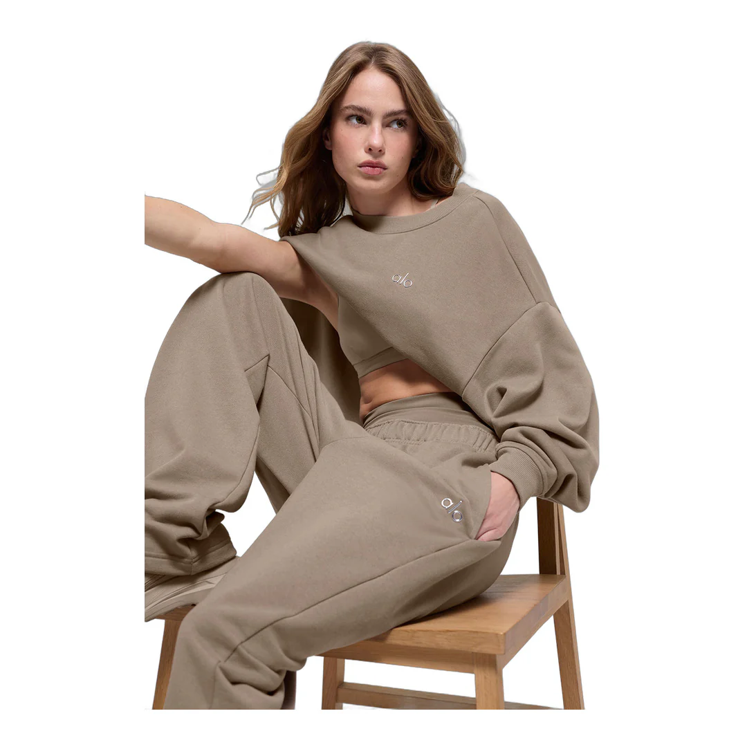 alo Accolade Crew Neck Pullover - Gravel - Image 3