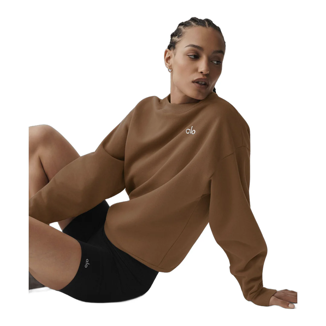 alo Accolade Crew Neck Pullover - Sun Kissed Brown - Image 4