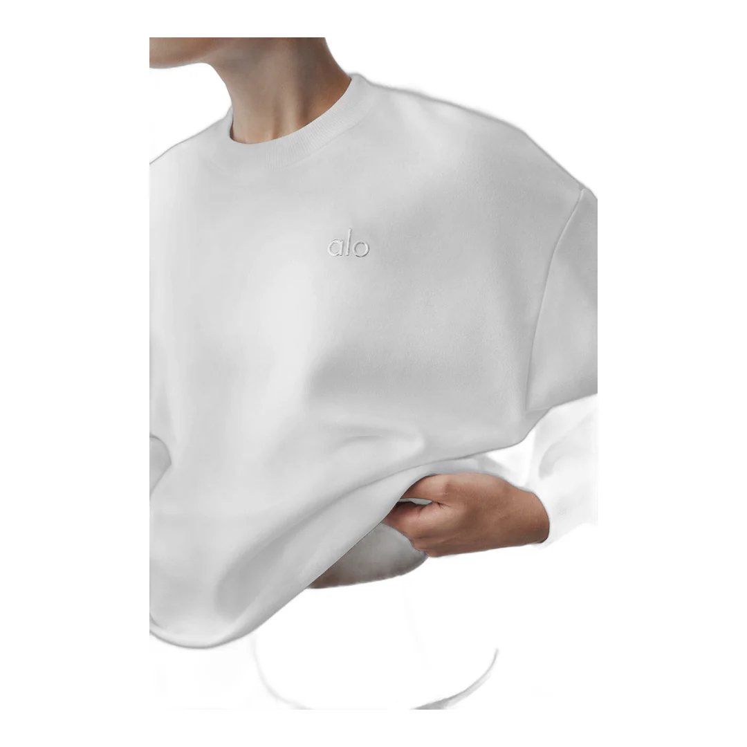 alo Accolade Crew Neck Pullover - White - Image 4