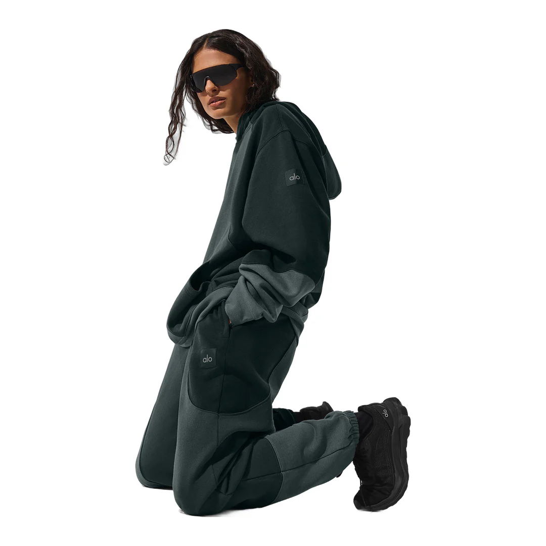 alo Make Waves Hoodie - Charcoal Green Tonal - Image 4