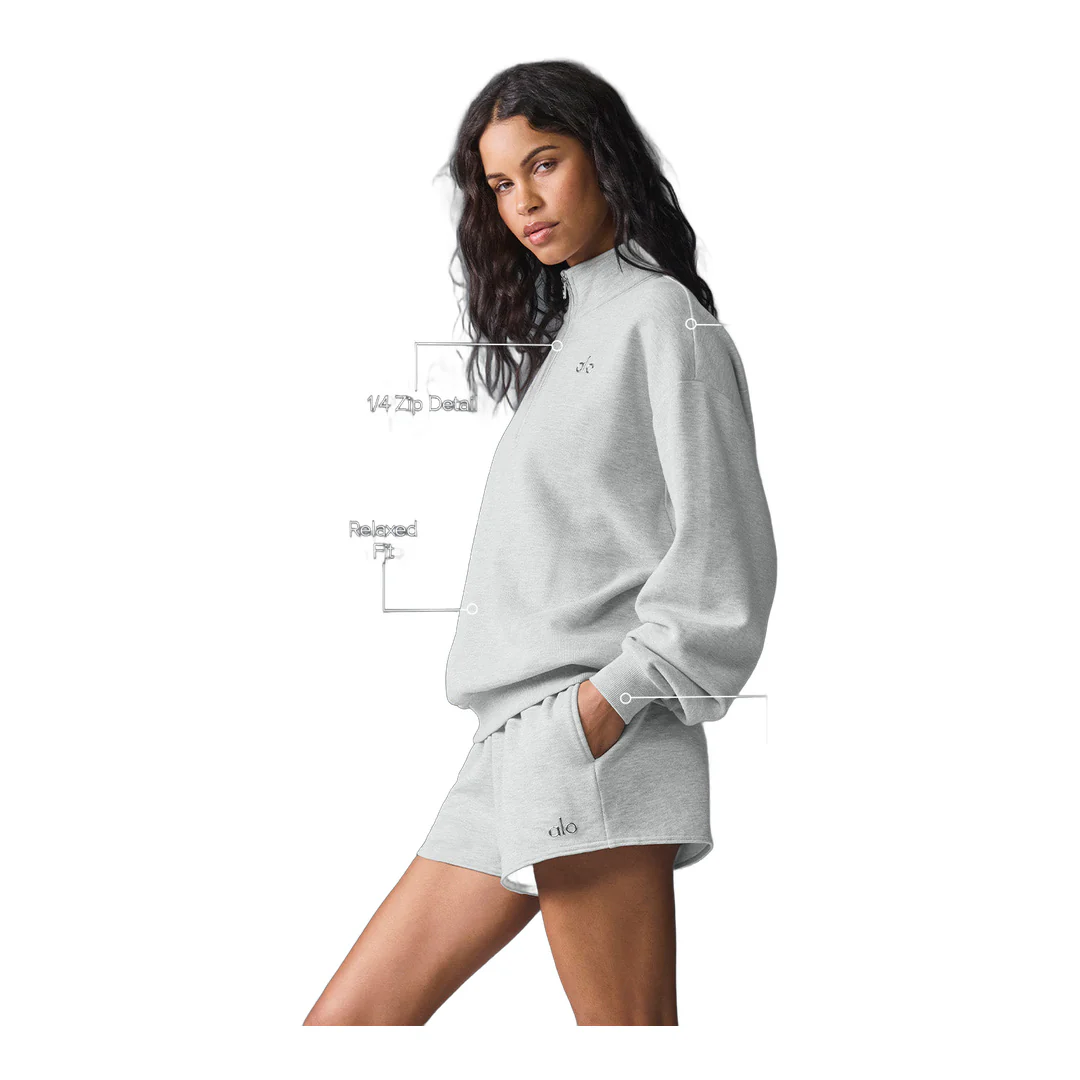 alo Accolade 1/4 Zip Pullover - Athletic Heather Grey - Image 2