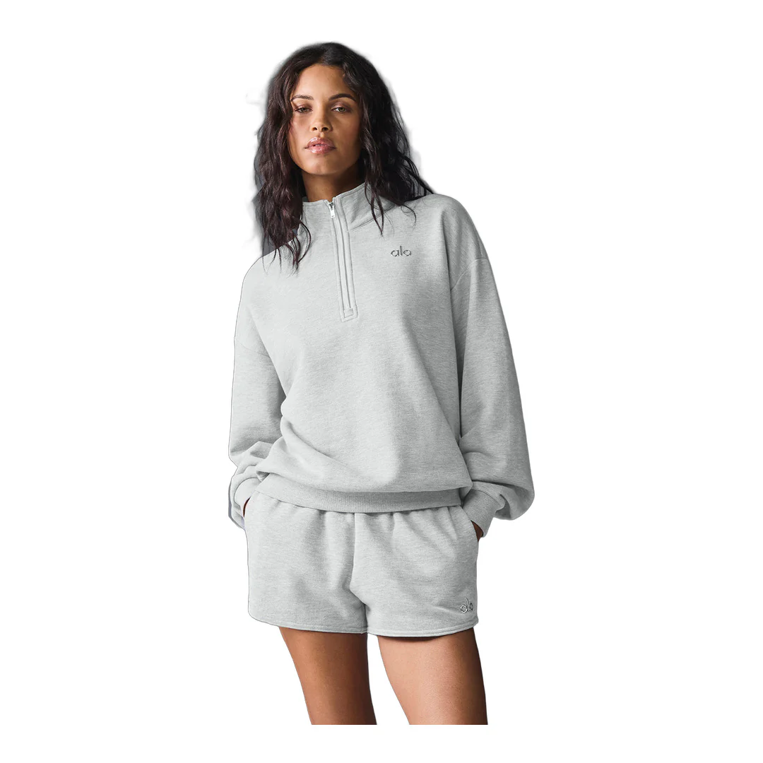 alo Accolade 1/4 Zip Pullover - Athletic Heather Grey - Image 3