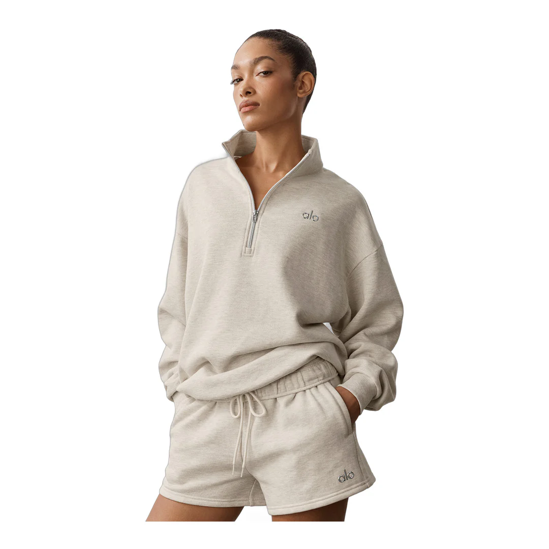 alo Accolade 1/4 Zip Pullover - Oatmeal Heather - Image 5