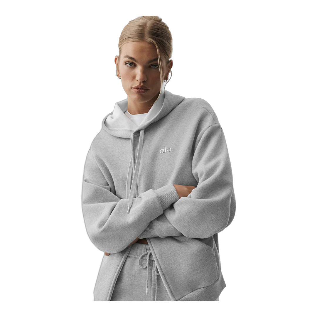 alo Accolade Full Zip Hoodie - Athletic Heather Grey - Image 4